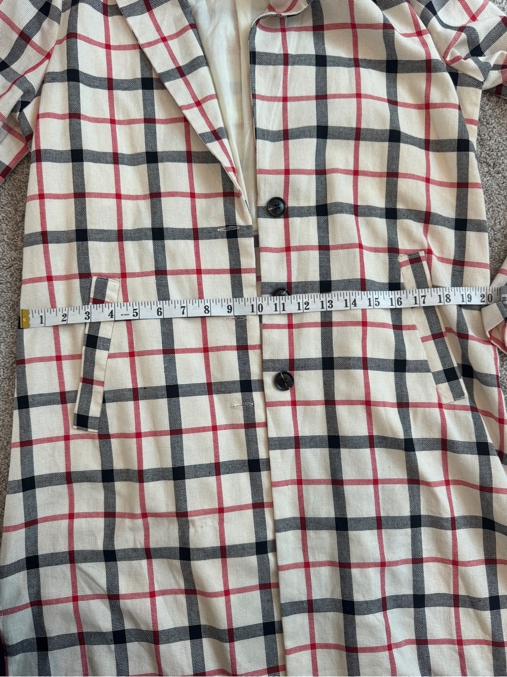 NWOT English Factory Plaid Longline Blazer Jacket | Small - Picture 6 of 9